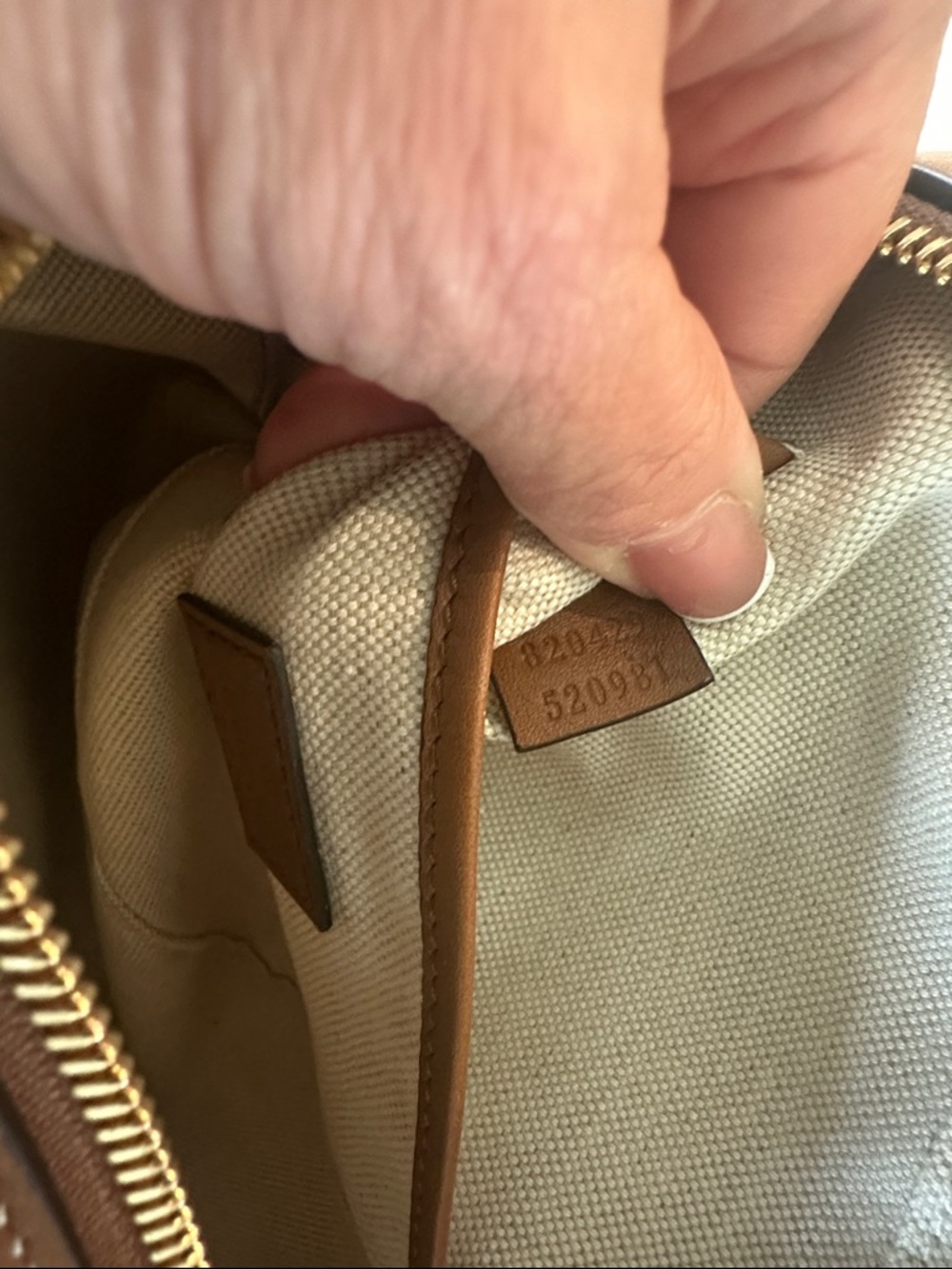 Gucci Beige GG Supreme Canvas and Brown Leather Crossbody Bag - Picture 11 of 12